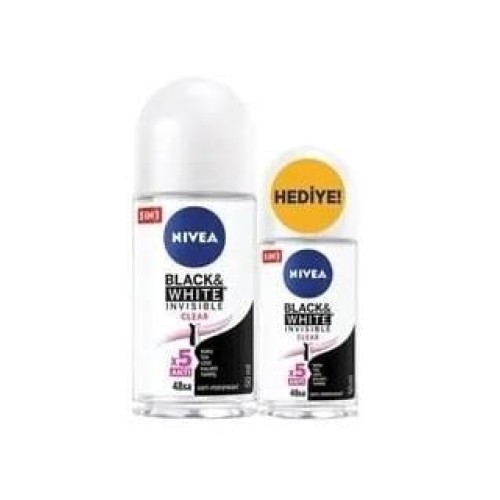 Nivea Roll-on Bayan Invisible Clear 50ml+25ml Rollon