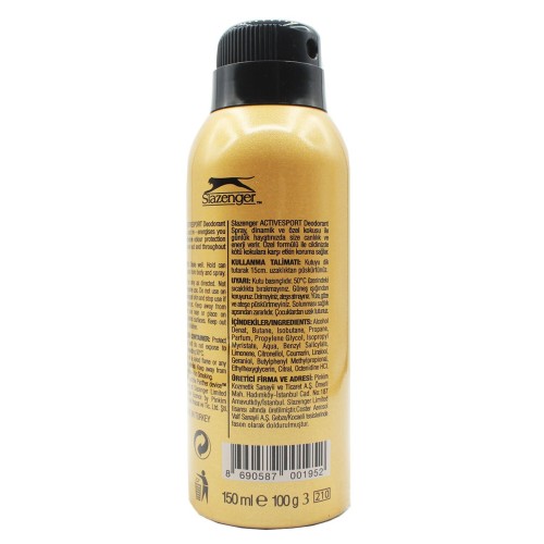 Slazenger Deodorant Activesport Gold 150ml