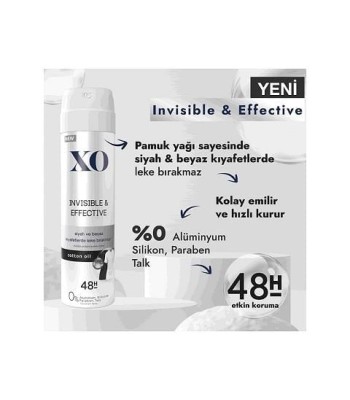 Xo Deodorant Bayan Invisible-Effectiv 150ml