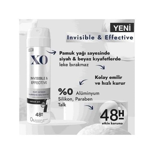 Xo Deodorant Bayan Invisible-Effectiv 150ml